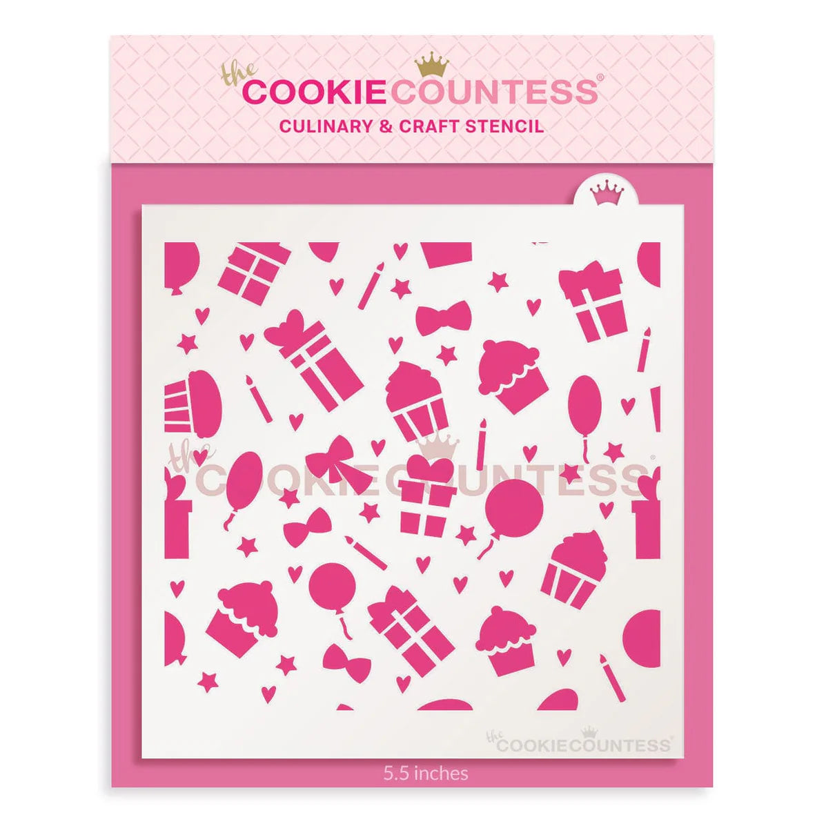 Cookie Stencil The Cookie Countess Birthday Icons Pattern