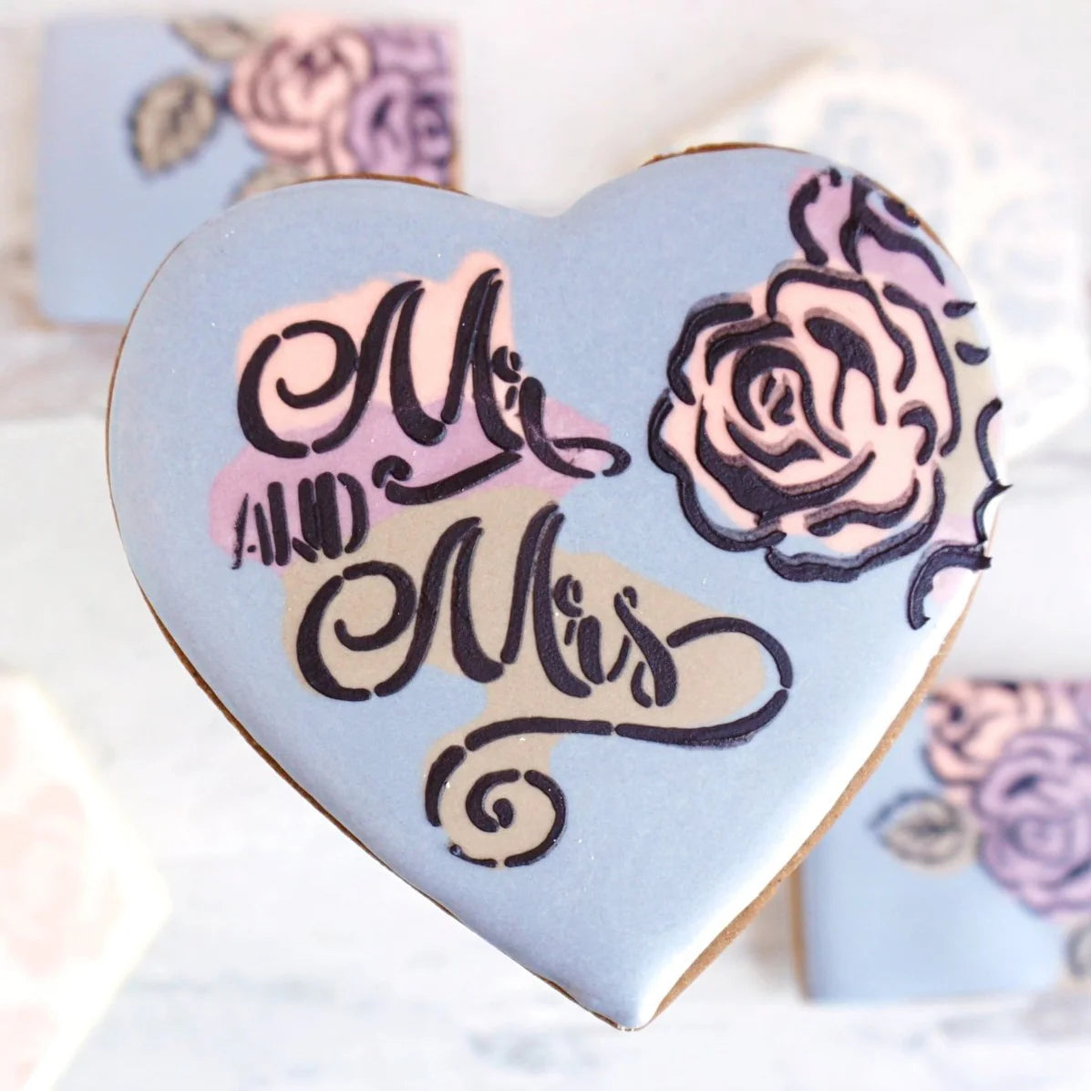 Cookie Stencil The Cookie Countess Mr. & Mrs. Handwritten