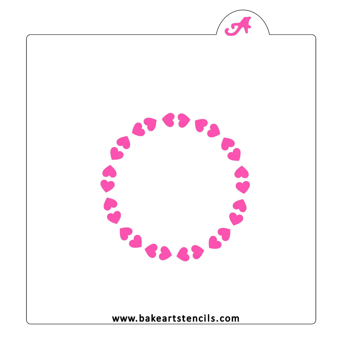 BakeArt Heart Wreath Stencil