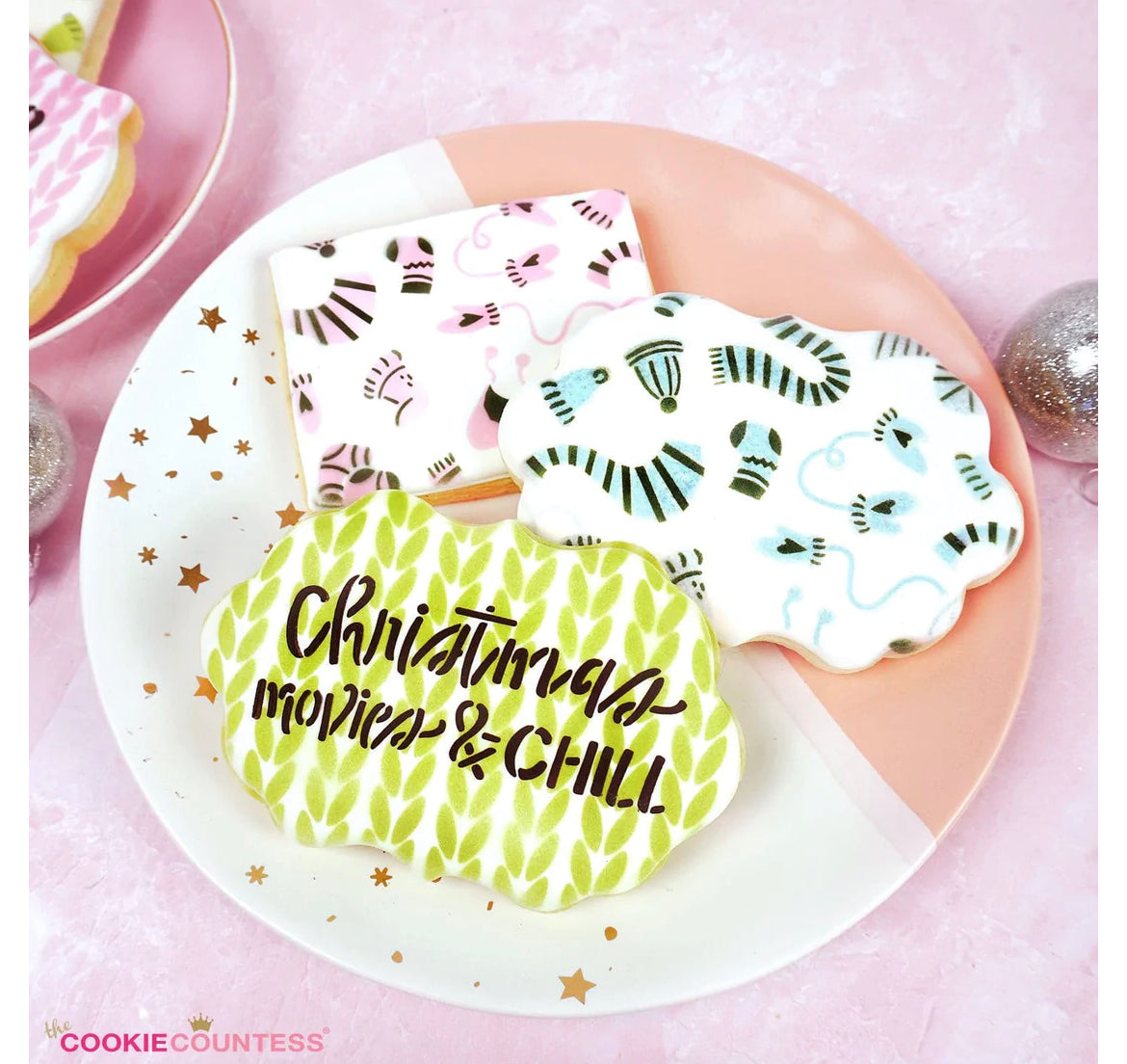 Cookie Stencil The Cookie Countess Mitten, Scarves and Hat