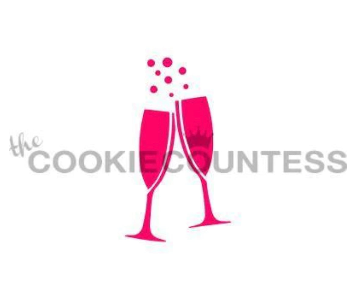Cookie Stencil The Cookie Stencil Champagne Glasses