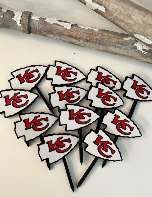 Kansas City Chief Cupcake Toppers