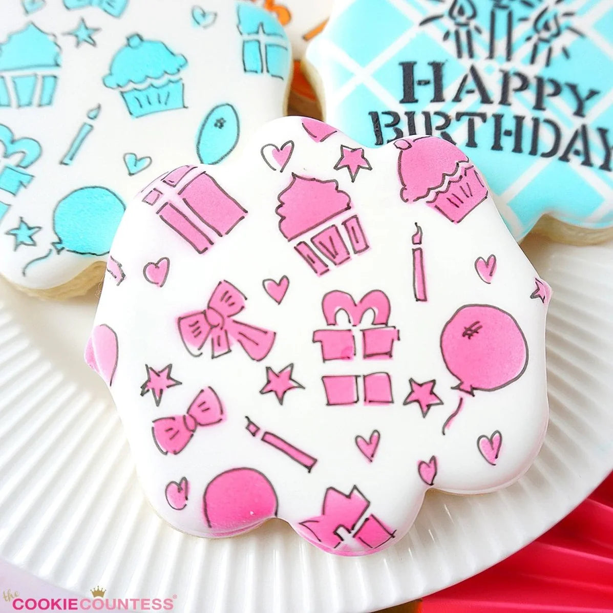 Cookie Stencil The Cookie Countess Birthday Icons Pattern