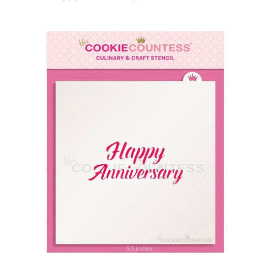 Cookie Stencil The Cookie Countess Happy Anniversary