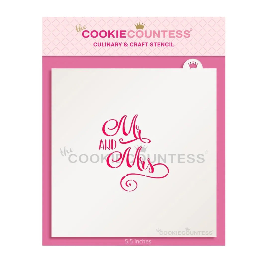 Cookie Stencil The Cookie Countess Mr. & Mrs. Handwritten