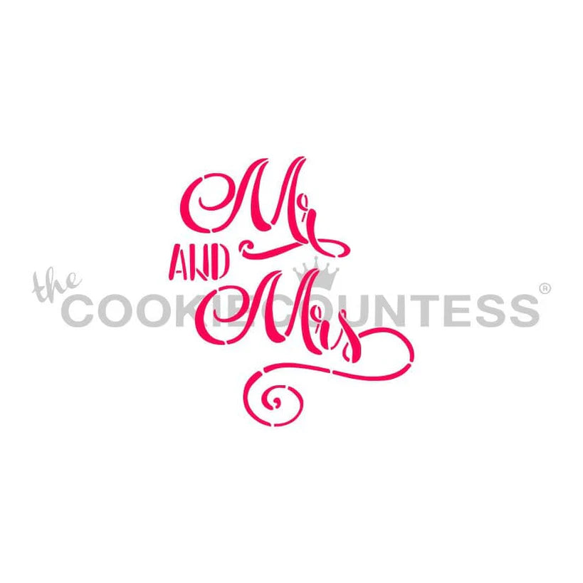 Cookie Stencil The Cookie Countess Mr. & Mrs. Handwritten