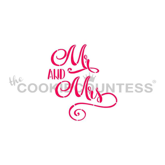 Cookie Stencil The Cookie Countess Mr. & Mrs. Handwritten