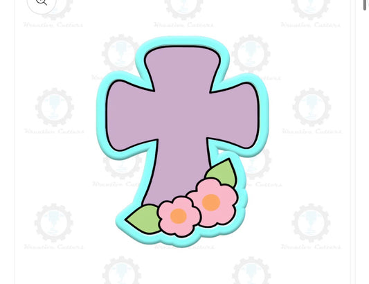 Kreative Cutters Cross W/ Flowers