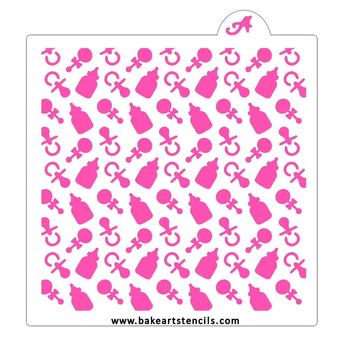 BakeArt Bottle Rattle Pacifier Cookie Stencil