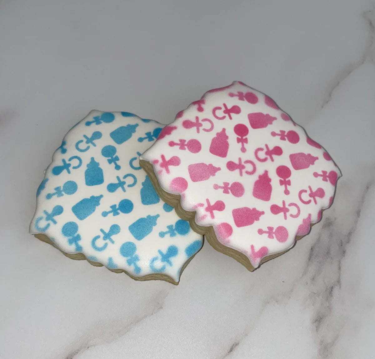 BakeArt Bottle Rattle Pacifier Cookie Stencil
