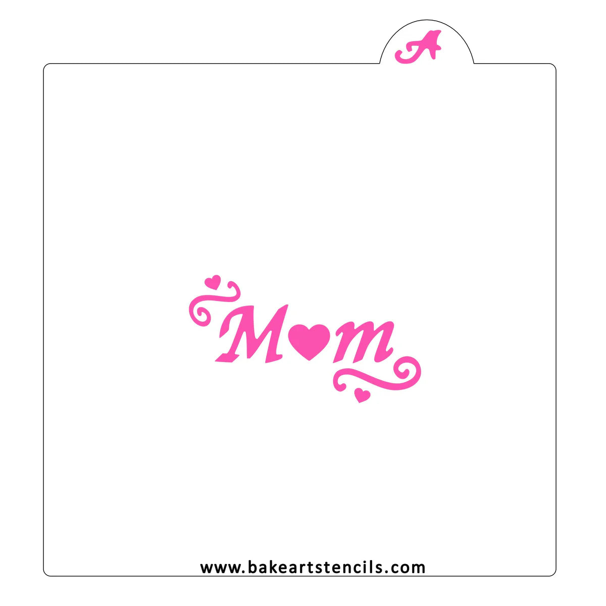 BakeArt Mom Heart Cookie Stencil