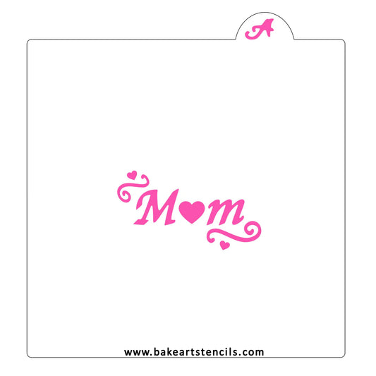 BakeArt Mom Heart Cookie Stencil
