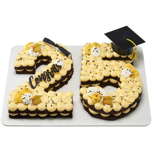Graduation Cap with Tassel Cake Topper Black