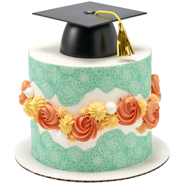 Graduation Cap with Tassel Cake Topper Black