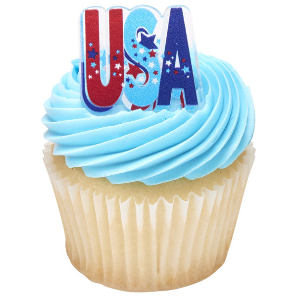 USA Sparkling Cupcake Rings