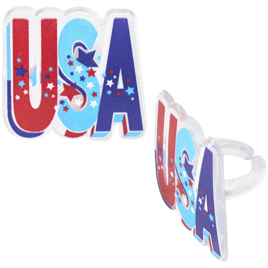 USA Sparkling Cupcake Rings