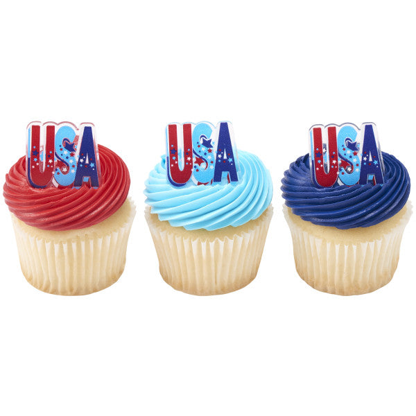 USA Sparkling Cupcake Rings