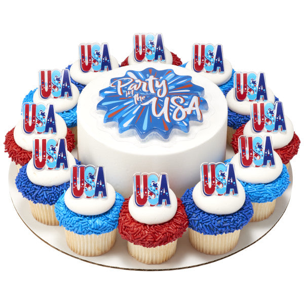 USA Sparkling Cupcake Rings