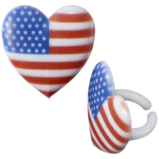 I Love USA Cupcake Rings