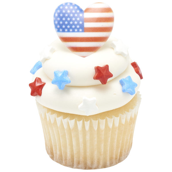 I Love USA Cupcake Rings