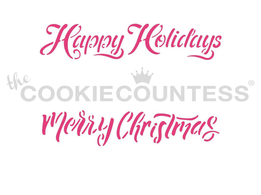 Cookie Stencil The Cookie Countess Happy Holidays and Merry Christmas