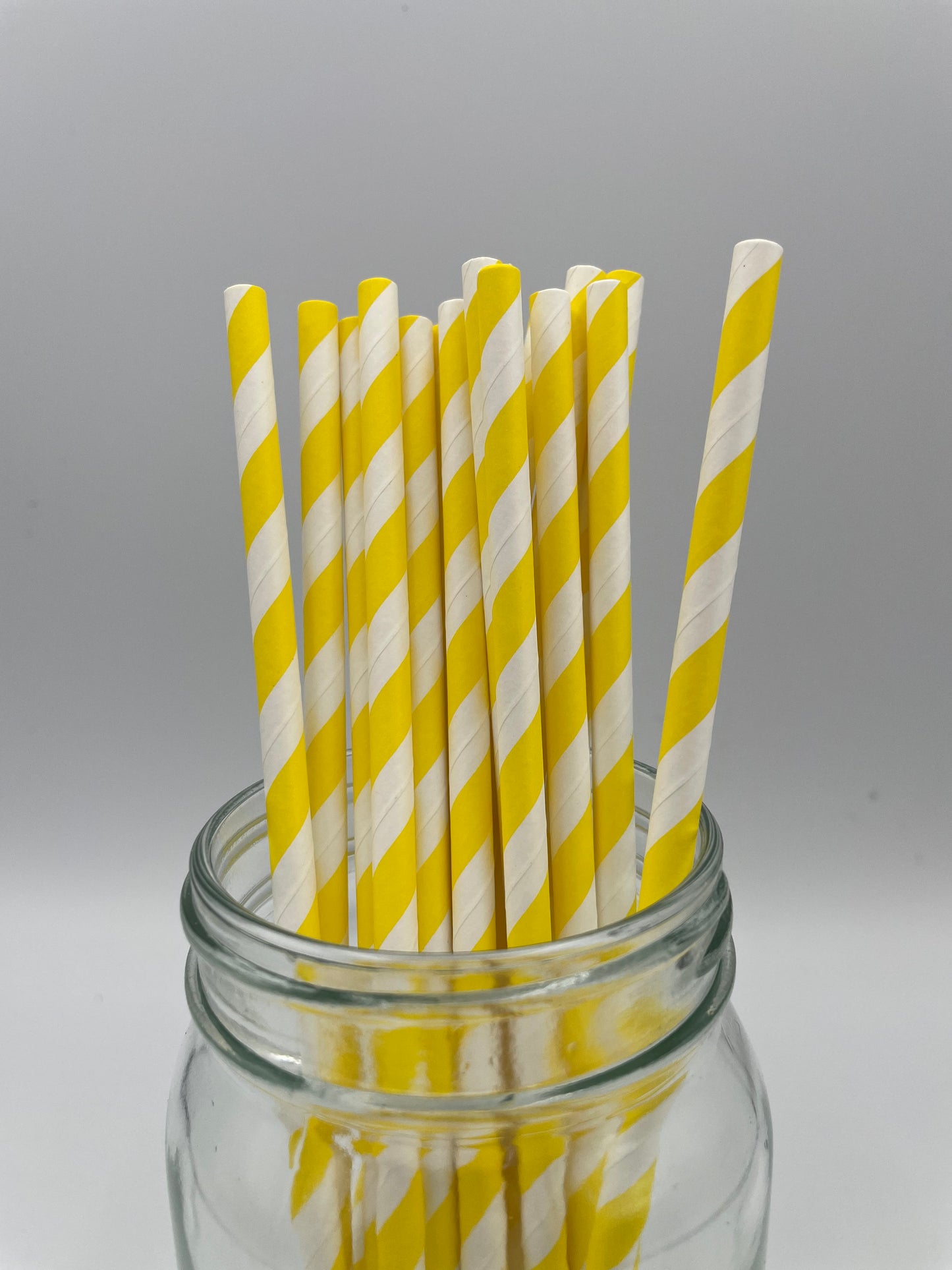 Paper Straw Yellow Stripe