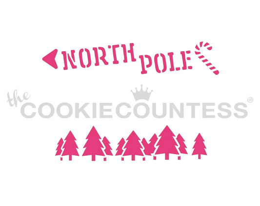 Cookie Stencil The Cookie Countess North Pole Sign