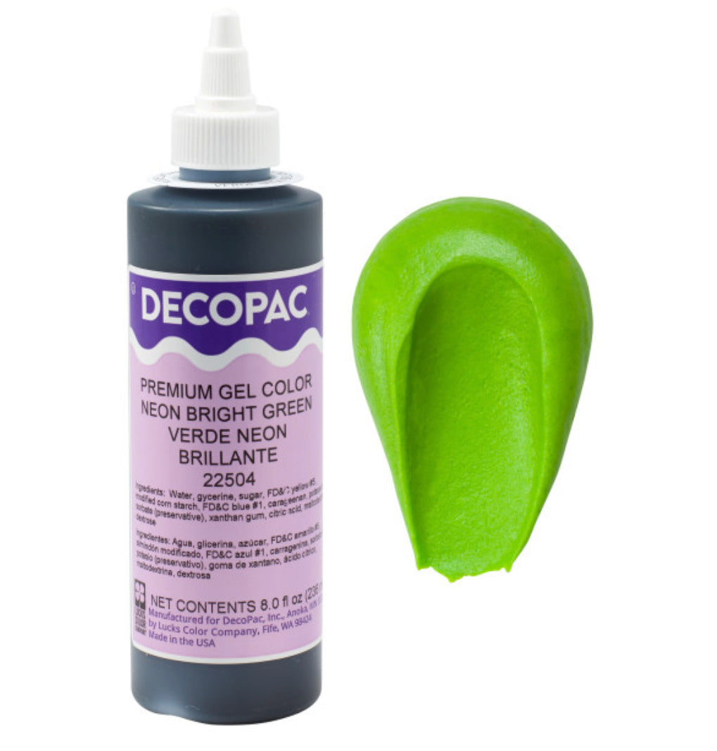 DecoPac Gel Color Neon Bright Green